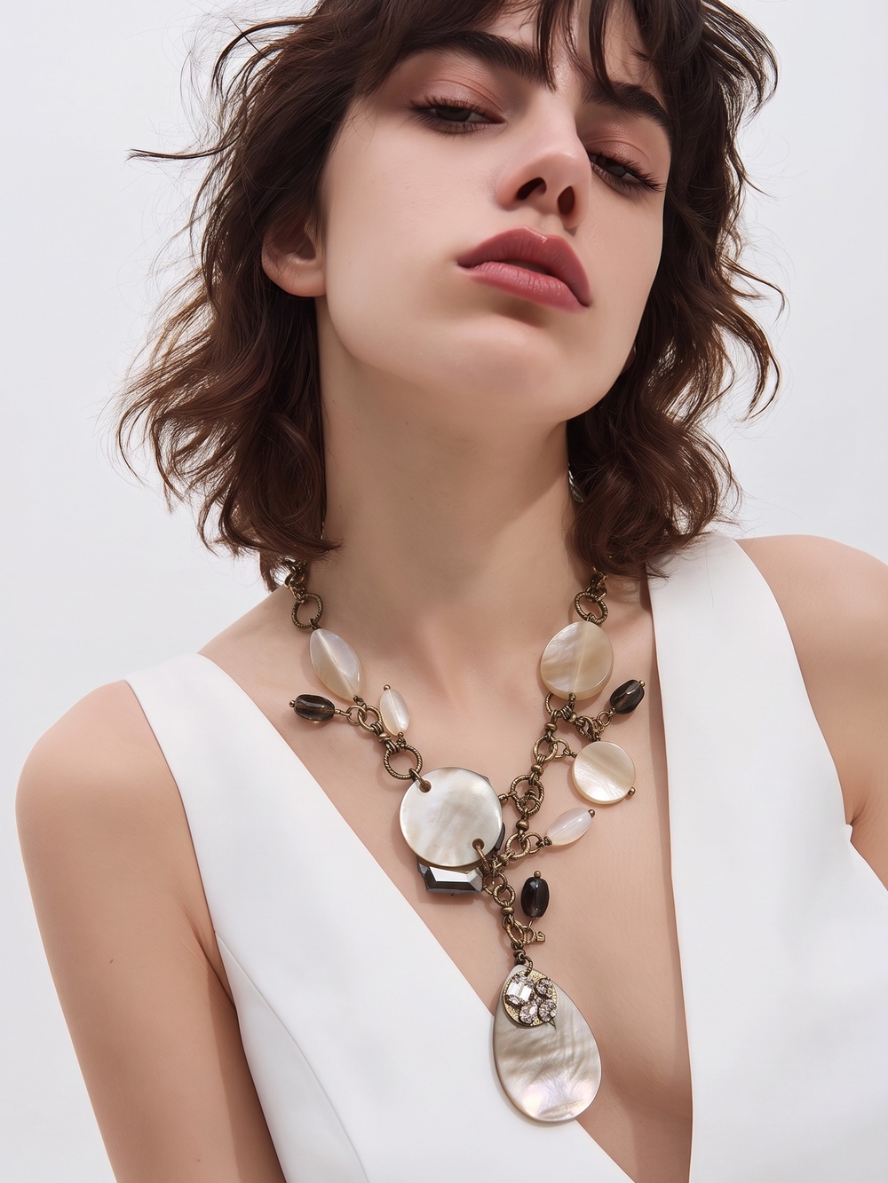 Silpada Sterling Silver  Collection Resin & Glass Necklace wanderlust  Swarovski
